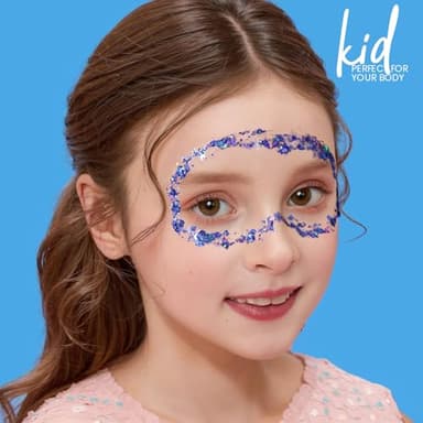 Teenitor Blue Body Glitter, Face Glitters, Body Glitter Gel, Hair Glitter Gel, 80g/2.8oz Holographic Blue Glitter Makeup for Face Body Hair - Image 6