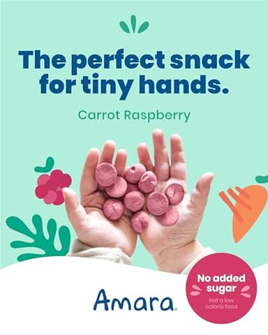 Amara Smoothie Melts - Carrot Raspberry - Baby Snacks Made With Fruits and Vegetables - Healthy Toddler Snacks For Your Kids Lunch Box - Organic Plant Based Yogurt Melts - 6 Resealable Bags - Image 3