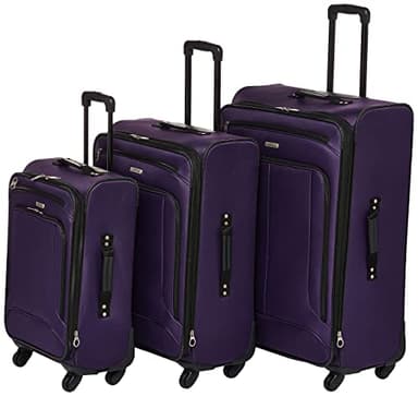American Tourister Pop Max Softside Luggage with Spinner Wheels, Purple, 3-Piece Set (21/25/29) - Image 1