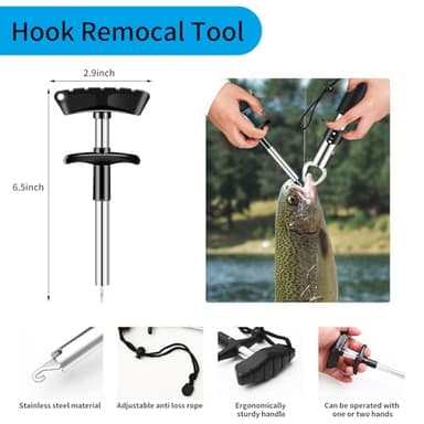 AOFUXTI Fishing Tool Kit - Fishing Pliers Kit, 112Pcs Fishing Gear and Equipment, with Fish Hook Remover, Fishing Scale, Fishing Scissors, Fish Lip Gripper, Fishing Lures, for Man and Women, Blue - Image 6