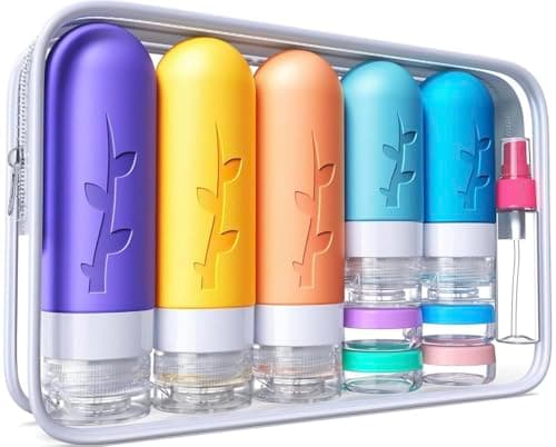 19pack Travel Bottles for Toiletries, TSA Approved Silicone Size Containers for toiletries, Refillable & Leakproof Travel shampoo and conditioner bottles - Image 1