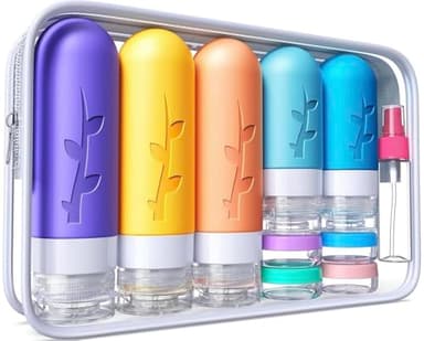 19pack Travel Bottles for Toiletries, TSA Approved Silicone Size Containers for toiletries, Refillable & Leakproof Travel shampoo and conditioner bottles - Image 1