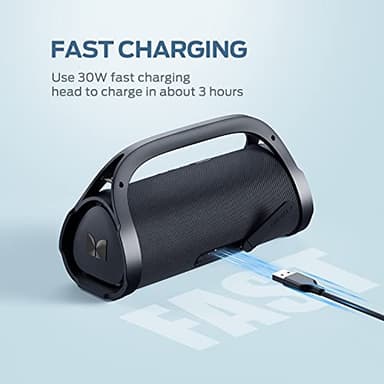 Monster Adventurer Max Bluetooth Speaker, IPX7 Waterproof Portable Speaker with Double Subwoofer, 100W Stereo Sound and Rich Bass, Wireless Outdoor Speakers for Home, Beach, 24H Play, Silver - Image 7