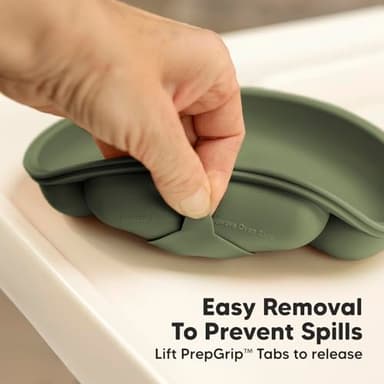 KeaBabies Suction Plates with Lids for Baby - 3-Pack 100% Silicone Toddler Plates with Suction, Divided, BPA-Free Baby Led Weaning Essentials for Kids, Dishwasher, Microwave Safe, Durable (Slate) - Image 6