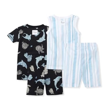 Burt's Bees Baby Boys' Pajamas, Short Sleeve Tee and Shorts 2-Piece PJ Set, 100% Organic Cotton - Image 2