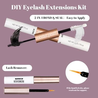 Ocean Pearl Lash Clusters 320pcs 3D Thick Lash Clusters kit 60D+80D Lashes,Eyelashes,Lash Extension Kit,Eyelash Clusters with Lash Bond&Seal&Remover&Tweezers,Lashes Clusters Eyelash Extensions Kit - Image 8