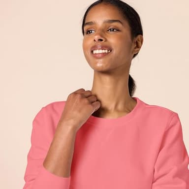 Amazon Essentials Women's Fleece Crewneck Pullover Sweatshirt (Available in Plus Size), Coral Pink, Medium - Image 4