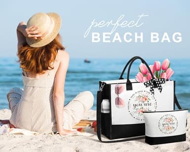 Christian Gifts for Women - Faith, Inspirational Religious Gifts for Mothers Day & Birthday - Canvas Tote Bag & Makeup Bag - Image 4