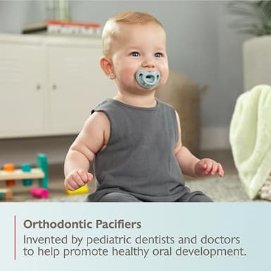 NUK 100% Silicone Comfy Orthodontic Pacifiers, 0-6 Months, Neutral Fashion, Timeless Collection, 5 Count - Image 7