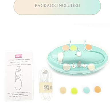 Rechargeable Baby Nail File, Fansidi Electric Baby Nail Trimmer for Newborn Infant or Toddler Toenail and Fingernail - Girls and Boys Accessory - Extra Replacement Pads Included (Blue) - Image 8