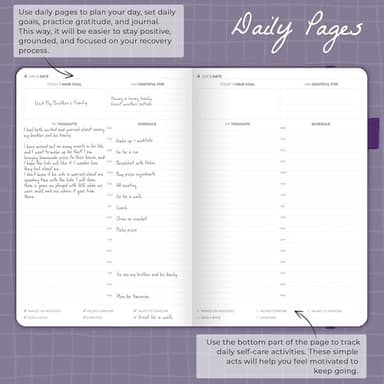 Clever Fox Addiction Recovery Journal Large – Guided Sobriety Workbook for Alcohol, Drug, Gambling, Eating & Other Addictions – Daily Planner to Support Recovery Progress, 8.3x11” (Purple) - Image 5