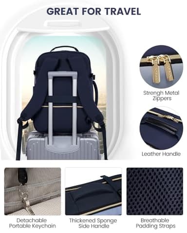 LOVEVOOK 50L Travel Backpack for Women & Men, Airline Approved Carry On Luggage with 3 Packing Cubes, TSA Overnight Bags, Waterproof Personal Item Bag, Weekender Essentials Backpacks fits 17" Laptop - Image 7