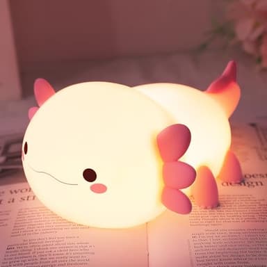 OkiyiD Axolotl Gifts, Cute Axolotl Night Light for Kids, Animal Silicone Nursery Night Lamp, Cute Room Decor Night Light for Kids Girls Boys Birthday Christmas Gifts - Image 8