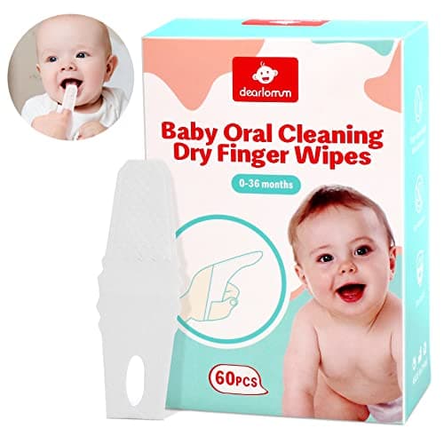 dearlomum Toddler Baby Dry Wipes, Newborn Tongue Cleaner, 60PCS Disposable Infant Wipes Clean Mouth,Gauze Gum Cleaner Toothbrush Baby Oral Cleaning Stick Dental Care for 0-36 Month - Image 1