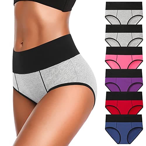 Eiggam Underwear for Women Breatherble Panties Women's Underwear Soft Cotton Brief Panties Postpartum (A-6 Pack Large) - Image 1