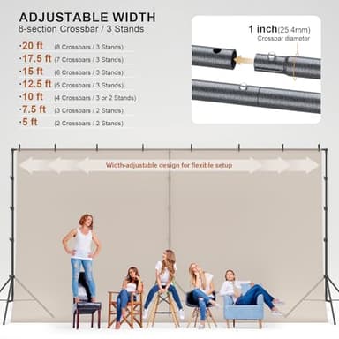 LINCO Backdrop Stand for Parties Heavy Duty Photography Video Studio Background Kit for Wedding Parties Photo Shooting (13x20 ft) - Image 4