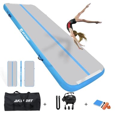 AKSPORT Inflatable Gymnatsics Mat Tumble Track 10ft 13ft 16ft 20ft 23ft Air Tumbling Mat with Air Pump for Home Use/Training/Cheerleading/Yoga - Image 1
