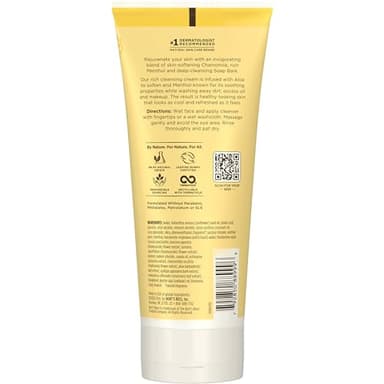 Burt's Bees Face Wash, Deep Facial Cleansing Cream, College Back to School Dorm Essentials, All Natural Cleanser with Chamomile, 6 Ounce (Pack of 3) (Packaging May Vary) - Image 11