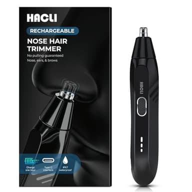 HACLI Nose Hair Trimmer for Men Women - Electric Nose Hair Clipper with Replaceable Stainless Steel Blade, Powerful 8000RPM Motor, Wet/Dry Use, Travel Lock, Portable Design USB Rechargeable - Image 1