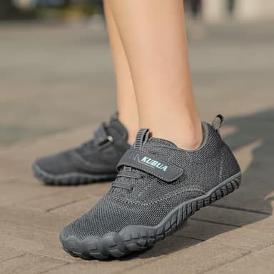 KUBUA Barefoot Shoes for Kids Boys Girls Sports Sneakers Minimalist Zero Drop Splay Shoes for Running Walking Sports Tennis Athletic Gym C Grey 7 Big Kid - Image 6