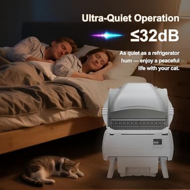 Automatic Cat Litter Box Self Cleaning - APP Control, Open-Style Design, Smart Health Monitor, Suitable for Medium Cats and Kittens, Safe Anti-Pinch, Quiet, A Lifelong Companion - Grey - Image 5