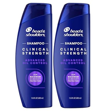 Head & Shoulders Clinical Dandruff Shampoo Twin Pack, Prescription Strength, Oil & Flake Control, Seborrheic Dermatitis Relief, Citrus, 13.5 Fl Oz Each (Set of 2) - Image 1