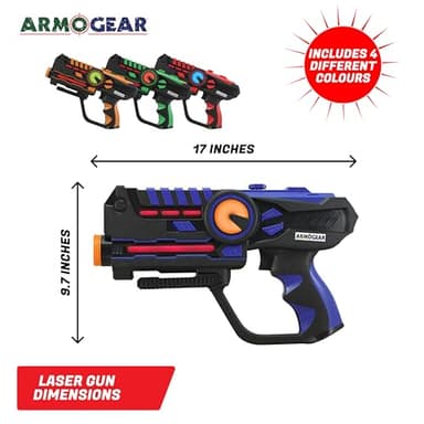 ArmoGear Laser Tag Guns with Vests Set of 4 - Adult Laser Tag Guns, Multiplayer Lazer Tag Set for Kids, Teens, and Adults - Indoor and Outdoor Game for Family Fun - Gift for Boys and Girls, Ages 8+ - Image 3