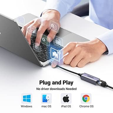 UGREEN USB C to Ethernet Adapter, Plug and Play 1Gbps Ethernet Adapter, Aluminum Case, (Thunderbolt 4/3 Compatible) to RJ45 Network Dongle, Compatible for MacBook Pro/Air, iPhone 16 Pro/Max, iPad, XPS - Image 4