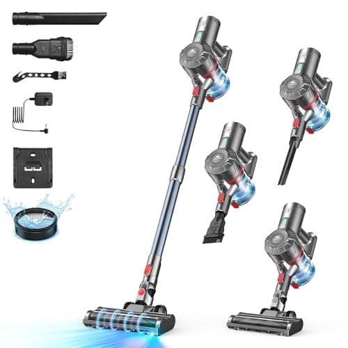 Cordless Vacuum Cleaner, Stick Vacuum with Powerful Suction 50Mins Runtime, Self-Standing Stick Vacuum with LED Headlights, 6 in 1 Lightweight Handheld Vac for Pet Hair Carpet Hard Floors - Image 1