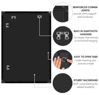 Americanflat 27x40 Movie Poster Frame with Polished Plexiglass - Black Picture Frame - Wide Photo Frames Made of Engineered Wood for Vertical or Horizontal Wall Display - Epic Collection - Black - Image 5