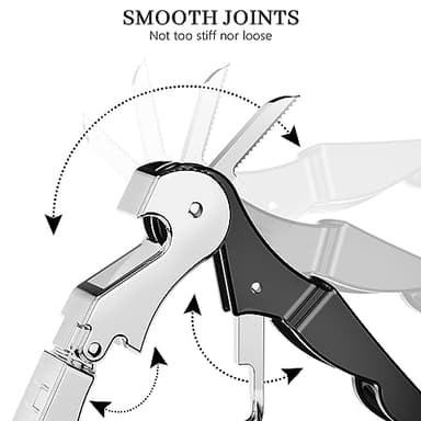 HYZ 2-Pack Wine Opener Waiter Corkscrew, Professional Wine Key for Servers, Bartender, with Foil Cutter, Manual Wine Bottle Opener Double Hinged (Black) - Image 2