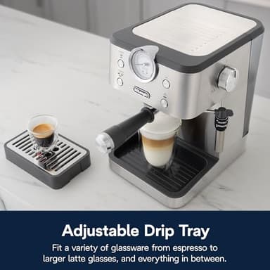 De’Longhi Classic Espresso Machine with Milk Frother, 15-Bar Pump & Temperature Control - Barista Coffee Maker Kit for Espresso, Latte, Cappuccino & Iced Coffee - Italian Stainless Steel Design - Image 9