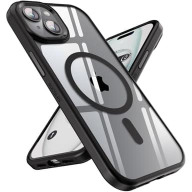 SUCGLES for iPhone 15 Case with MagSafe [Ultra Strong Magnetic] [12FT Military Drop Protection] [Shockproof Bumper] Slim Thin Mag Safe Phone Cover 6.1" for Apple iPhone15 (Black) - Image 1