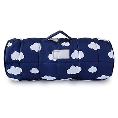 Toddler Nap Mat with Pillow and Blanket, Cot Nap Mats for Daycare Preschool Kindergarten, Lightweight Portable Travel Sleeping Bag for Kids, Super Soft & Cozy, Navy Cloud, 50" x 21" - Image 5
