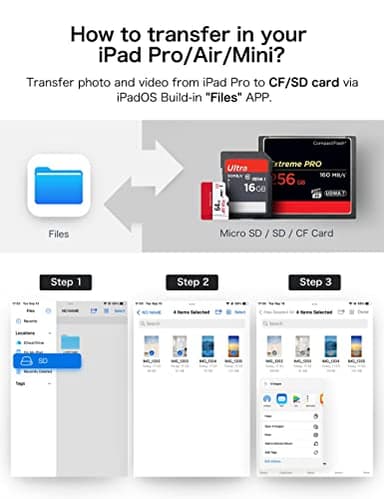 USB C SD Card Reader for iPhone 15/iPad/Mac, ChiaoPio USB C to SD CF, Type C Memory Card Adapter with Compact Flash/CF/SD/MicroSD Slots Compatible with iPad MacBook Pro/Air/Mini Mac Laptop - Image 8