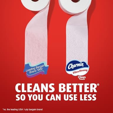 Bounty Quick-Size Paper Towels, White, 16 Family Rolls, Charmin Ultra Strong Clean Touch Toilet Paper, 18 Family Mega XL Rolls - Image 5