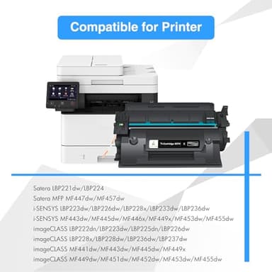 057H Black High Yield Toner: Compatible Replacement for Canon 057H 057 ImageCLASS MF445dw LBP226dw MF448dw LBP227dw LBP228dw MF449dw MF445 Laser Printer Ink (2-Pack) - Image 2