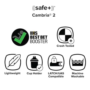 Diono Cambria 2 XL, Dual Latch Connectors, 2-in-1 Belt Positioning Booster Seat, High-Back to Backless Booster, Space and Room to Grow, 7 Headrest Positions, 8 Years 1 Booster Seat, Black - Image 11