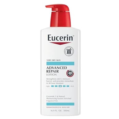 Eucerin Advanced Repair Body Lotion for Very Dry Skin, Unscented Lotion Formulated with Ceramides, 16.9 Fl Oz Bottle - Image 1