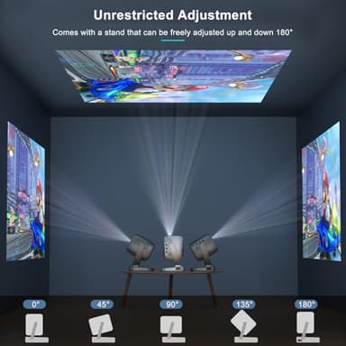 Projector with WiFi and Bluetooth Portable Outdoor: [Auto Focus&Keystone/360° Stand] Smart TV 4K Movie Projector with Apps Netflix Licensed 50%Zoom 700ANSI 3D DoIby Audio Android Home Camping Ceiling - Image 5