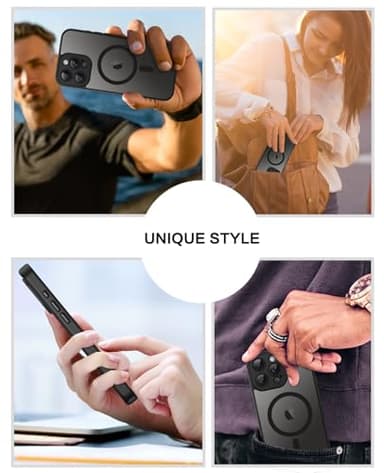 BENTOBEN Magnetic for iPhone 16 Pro Max Phone Case 2024, [Compatible with Mag Safe] [Full Camera Protection] Translucent Matte Slim Shockproof Protective Cute Cover for iPhone 16 Pro Max 6.9" Black - Image 9