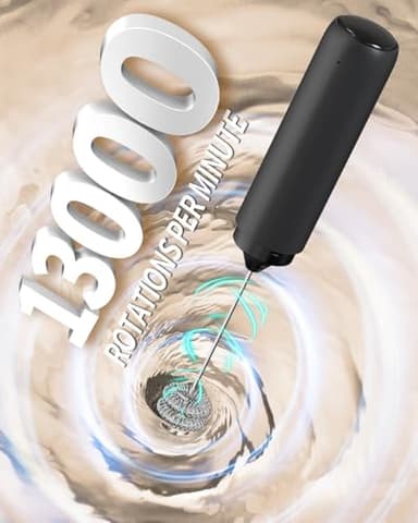 CIRCLE JOY Rechargeable Milk Frother Hanheld, Dual Spring Whisk Electric Coffee Frother, Portable Hand Frother Wand Drink Mixer for Matcha Lattes Cappuccino, Kitchen Gifts, Black - Image 2
