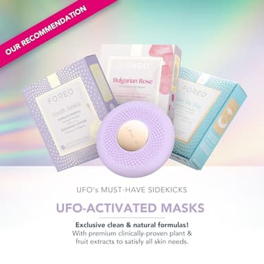 FOREO UFO 3 go Travel-friendly Face Mask Skincare Device - Face Moisturiser - Anti-Aging - Red Light - Warming - Facial Massage - Compact - App-connected - Lavender - Image 4