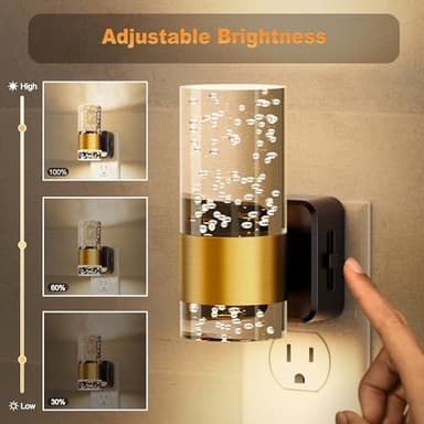 JandCase Night Light, Night Lights Plug into Wall,2 Pack 3000K Dimmable LED Night Light with Adjustable Brightness, Automatic Night Lights Plug in with Auto Light Sensor, for Bathroom Hallway Decor - Image 2