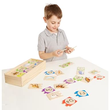 Melissa & Doug Self-Correcting Alphabet Wooden Puzzles with Storage Box (52 pcs) ABC Puzzles, Wooden Alphabet Puzzle for Kids Ages 4+ - Image 9