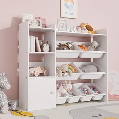 Xilingol Kids Toy Storage Organizer, 4-Tier Toy Organizers W/8 Removable Storage Bins, Kid Bookshelf and Toy Storage for Study Room, Bedroom, Kids Room, Classroom, Nursery - Image 7