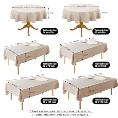 AUSSPVOCT 2 Pcs Textured Linen Table Cloth for Rectangle Table - 52x70 Inch Cloth Tablecloth Rectangular Waterproof Washable Fabric Dining Table Cover for Spring Wedding Party Kitchen Decor - Image 7