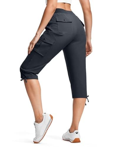 ISEEGZ Hiking Capris for Women with Pockets Lightweight Quick Dry Cargo Capri Travel Pants Women Casual Women's Capris - Image 1