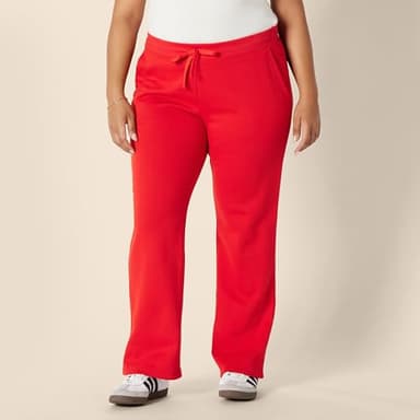Amazon Essentials Women's Straight Leg Sweatpants with Drawstring for Women, Fleece - (Available in Plus Size), Red, X-Large - Image 5