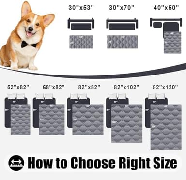 Smiry Waterproof Dog Bed Cover Blanket, Soft Reversible Pet Blanket, Washable Leakproof Cats Dogs Couch Cover for Sofa, Couch, Furniture, Plaid (30x70 Inch, Grey/Dark Grey - Image 6